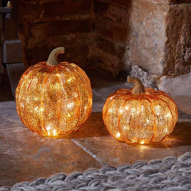 Internally Lit Golden Pumpkin image 0