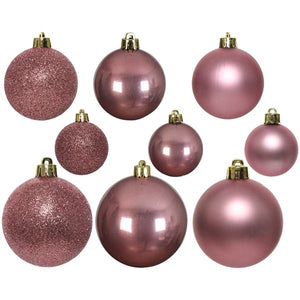 Decoris Shatterproof Baubles in Velvet Pink (Pack of 30) image 1