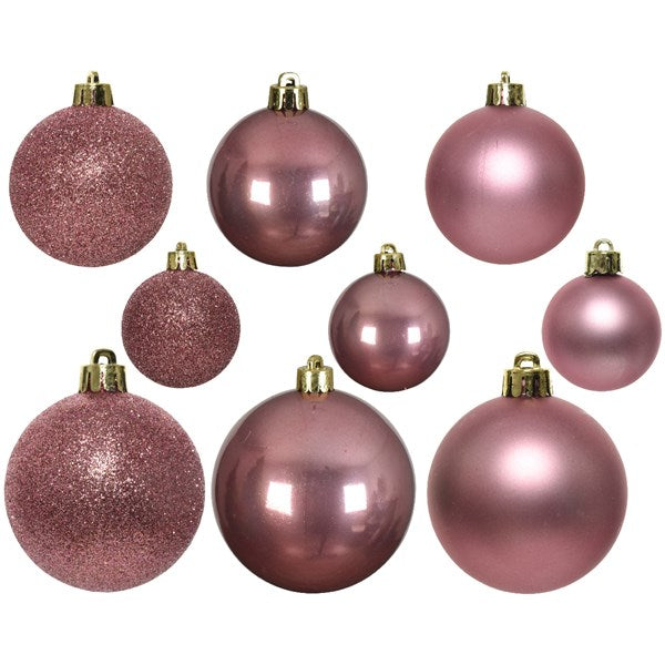 Decoris Shatterproof Baubles in Velvet Pink (Pack of 30) image 1