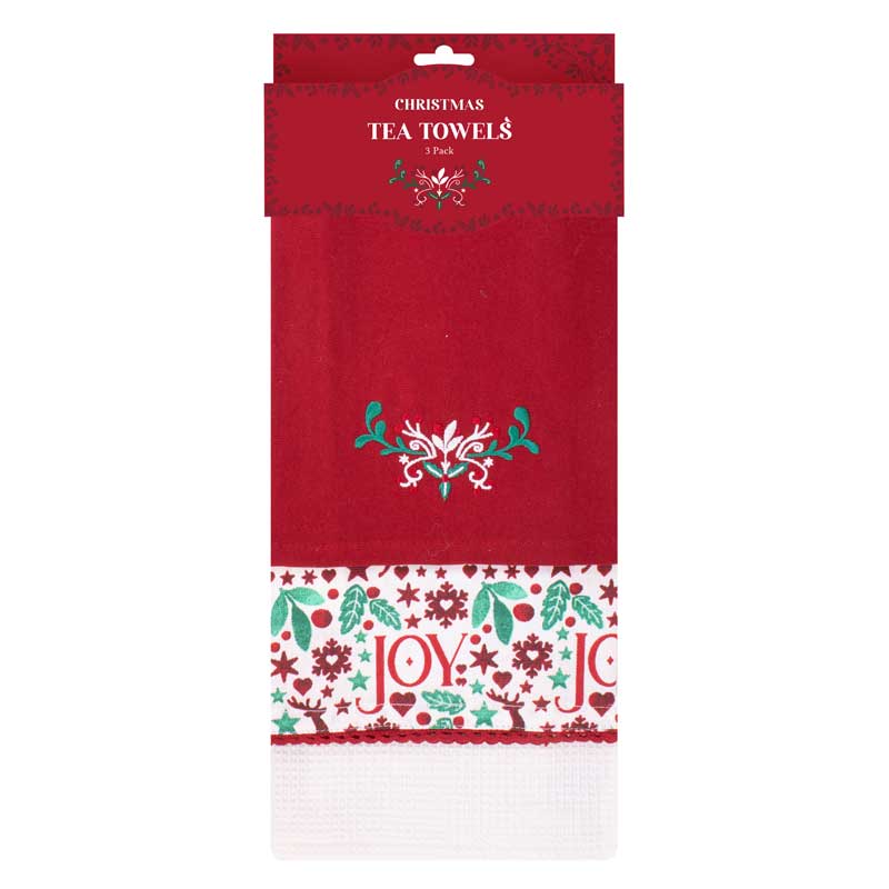 Christmas Joy Tea Towels (Pack of 3) image 0