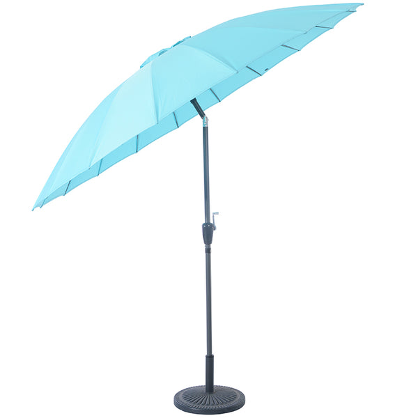 Sturdi 2.7m Shanghai Aluminium Round Crank & Tilt Parasol, Aqua Blue image 1