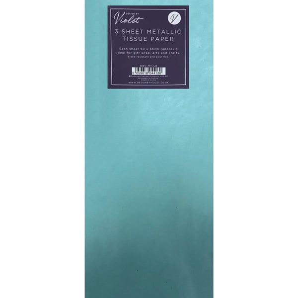 Design by Violet Light Blue Metallic Tissue Paper (Pack of 3) image 0