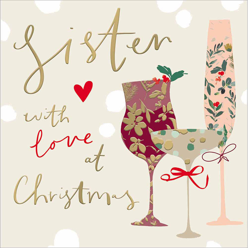 Woodmansterne Champagne Sister Christmas Card image 0
