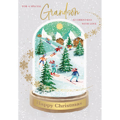 Words N Wishes Snow Globe Grandson Christmas Card image 0