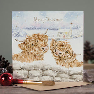 Wrendale Designs Deck The Horns Christmas Card image 0