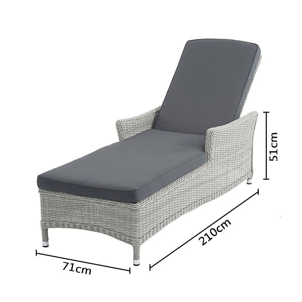 Bramblecrest Monterey Dove Grey Rattan Sun Lounger with Side Table image 10