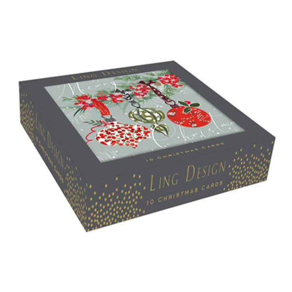 Ling Design Superior Christmas Cards - Berry Baubles (Pack of 10) image 1