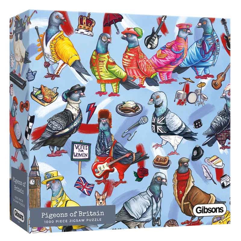 Gibsons Pigeons of Britain 1000 Piece Jigsaw Puzzle image 0