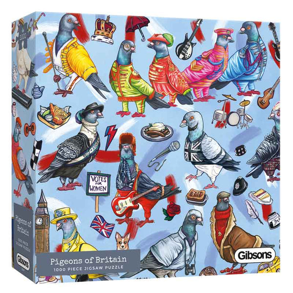 Gibsons Pigeons of Britain 1000 Piece Jigsaw Puzzle image 1