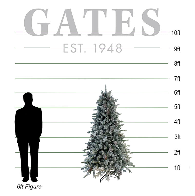 National Tree Snowy Dorchester Pine Slim Artificial Christmas Tree - 6.5ft image 0