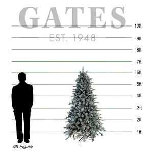 National Tree Snowy Dorchester Pine Slim Artificial Christmas Tree - 6.5ft image 1