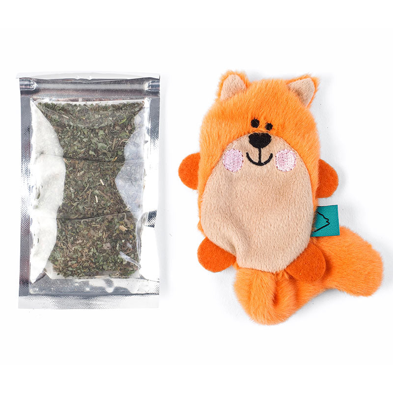 Zoon Nip-it Refillable Catnip Fox Toy & Sachet image 0