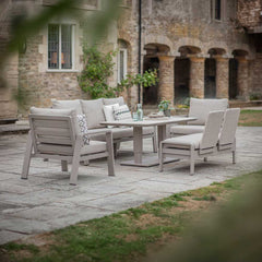 Bramblecrest Prague Sofa Set in Latte with Rectangular Height-Adjustable Table (Seats 7) image 0