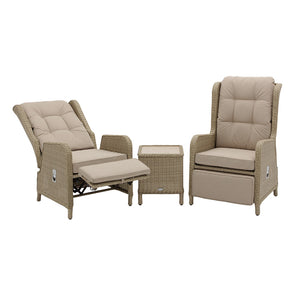 Bramblecrest Chedworth Deluxe 2 Seat Recliner Set in Sandstone Rattan with Integrated Footrests image 5