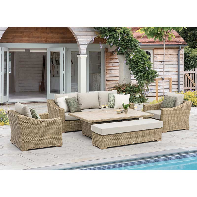 Bramblecrest Fairford 3-Seat Sofa Lounge Set in Walnut Rattan image 0