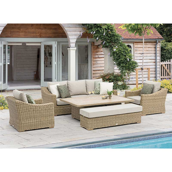 Bramblecrest Fairford 3-Seat Sofa Lounge Set in Walnut Rattan image 1