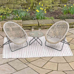 TOBS Foldable Garden Bistro Set in Grey Faux Rattan image 0