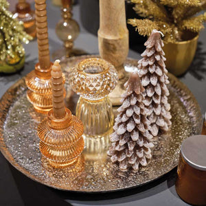 Decoris Light Brown Snowy Tree Candle image 2