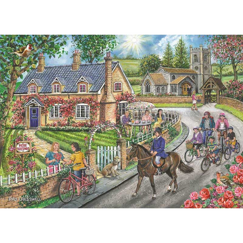 House of Puzzles Rose Cottage 1000 Piece Jigsaw Puzzle image 0