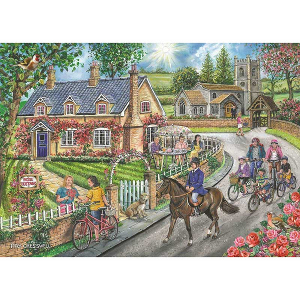 House of Puzzles Rose Cottage 1000 Piece Jigsaw Puzzle image 0