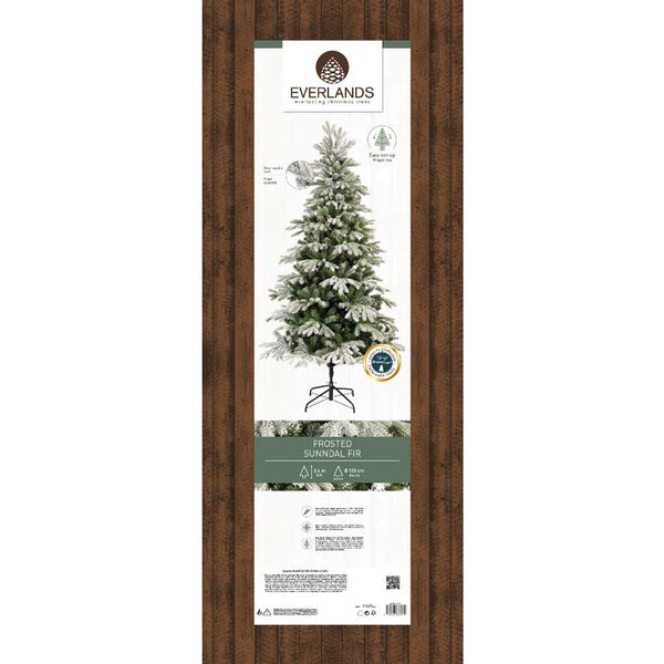 Everlands Frosted Green Sunndal Fir Artificial Christmas Tree - 8ft image 4