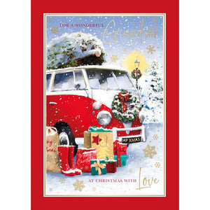 Words N Wishes Campervan with Tree On Roof & Presents Christmas Card image 0