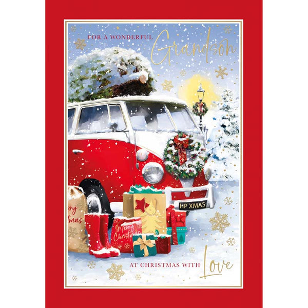 Words N Wishes Campervan with Tree On Roof & Presents Christmas Card image 0