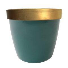 Dark Green Cover Pot with Gold Rim (7L) image 0