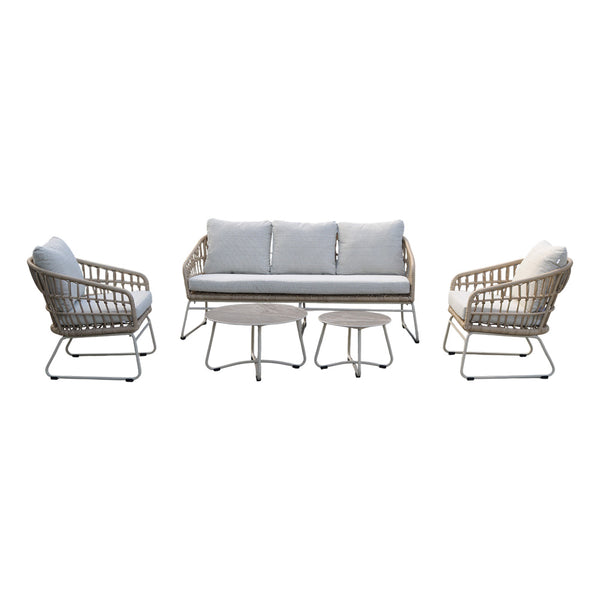 Orchard Life Juniper Garden Lounge Set in Beige with Coffee Table Duo (Seats 5) image 5