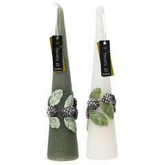 Decoris Unscented Snow Leaf Cone Candle (Assorted Designs) image 0