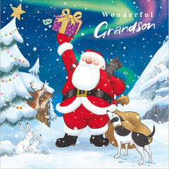 Woodmansterne Father Christmas Grandson Christmas Card image 0