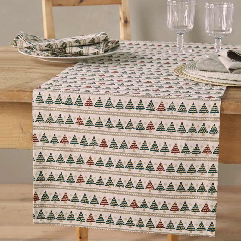Walton &amp; Co Christmas Tree Stripe Table Runner image 0