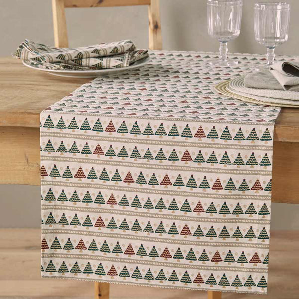 Walton &amp; Co Christmas Tree Stripe Table Runner image 0