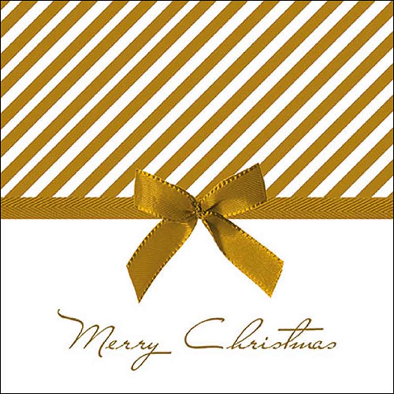 Ambiente Paper Napkins - Gold Christmas Bow (Pack of 20) image 0