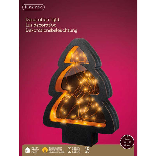Lumineo Black Plywood Tree with Classic Warm LEDs image 3