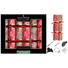 Harvey & Mason 6 Deluxe Red & Gold Robin Crackers image 0