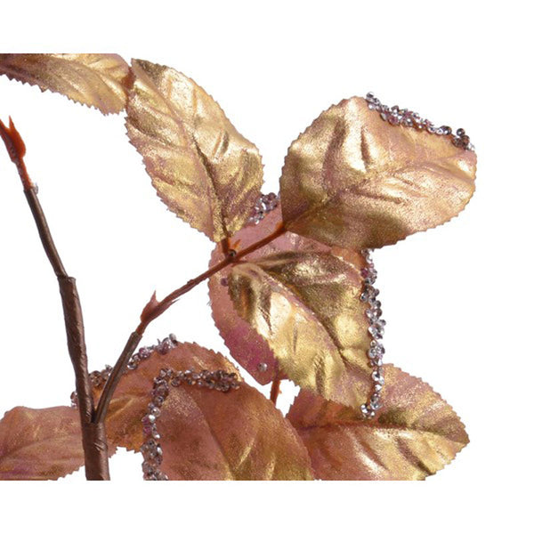 Everlands Pink Metallic Leaf Spray (88cm) image 1