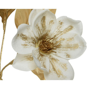 Everlands White & Gold Magnolia Stem (70cm) image 1