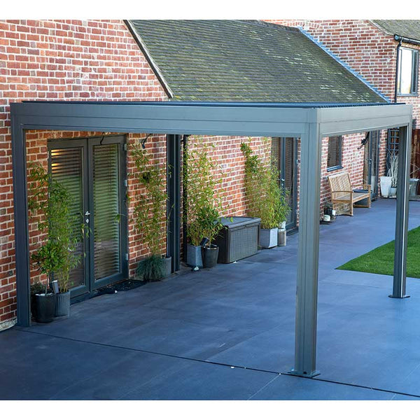 Supremo Belfort Grey Square Pergola with Curtains & LEDs (3m x 3m) image 9