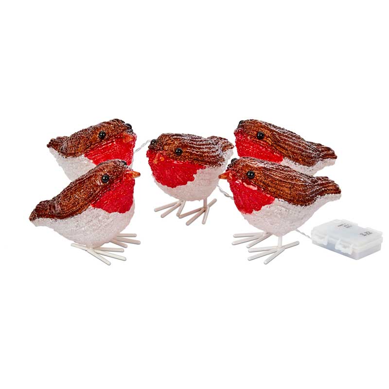 Three Kings InLit Ice Robins (Set of 5) image 0