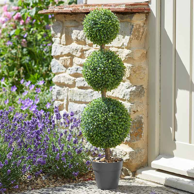 Smart Garden 80cm Trio Artificial Topiary Boxwood Tree image 0