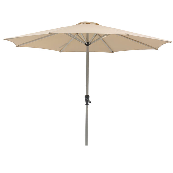 Bramblecrest 3.5m Round Brushed Aluminium Crank Handle Parasol, Sand image 0