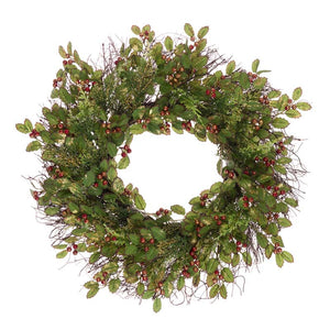 Floralsilk Glitter Holly Wreath image 0
