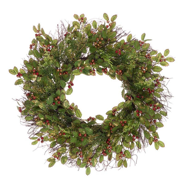 Floralsilk Glitter Holly Wreath image 0