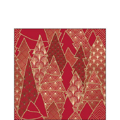 Ambiente Paper Cocktail Napkins - Red Luxury Trees (Pack of 20) image 0
