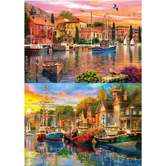 Gibsons Sails At Sunset 2 x 500 Piece Jigsaw Puzzles image 0