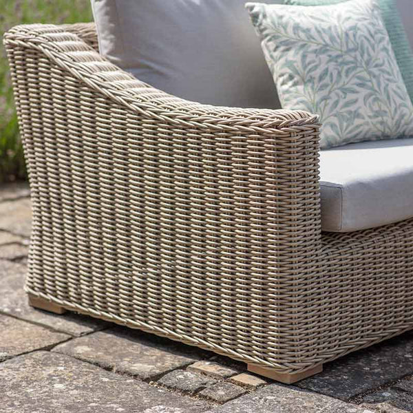 Bramblecrest Fairford L-Shaped Modular Sofa Set in Walnut Rattan with Piston Adjustable Table, Bench &amp; Sofa Chair image 4