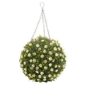 Smart Garden 30cm Artificial Topiary White Rose Ball image 1
