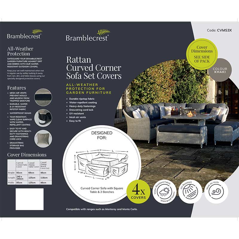 Bramblecrest Covers for Rattan Curved Corner Sofa Set image 0