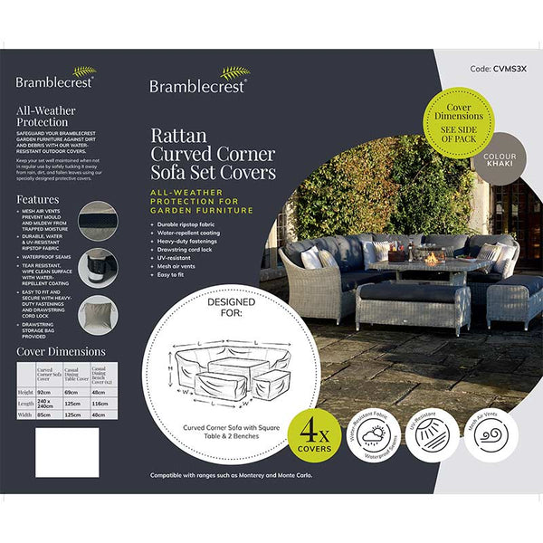Bramblecrest Covers for Rattan Curved Corner Sofa Set image 1